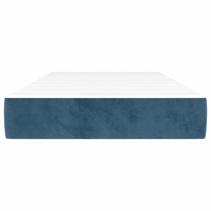 vidaXL - Pocketveringmatras - medium - 90x220x20 - cm - fluweel - donkerblauw