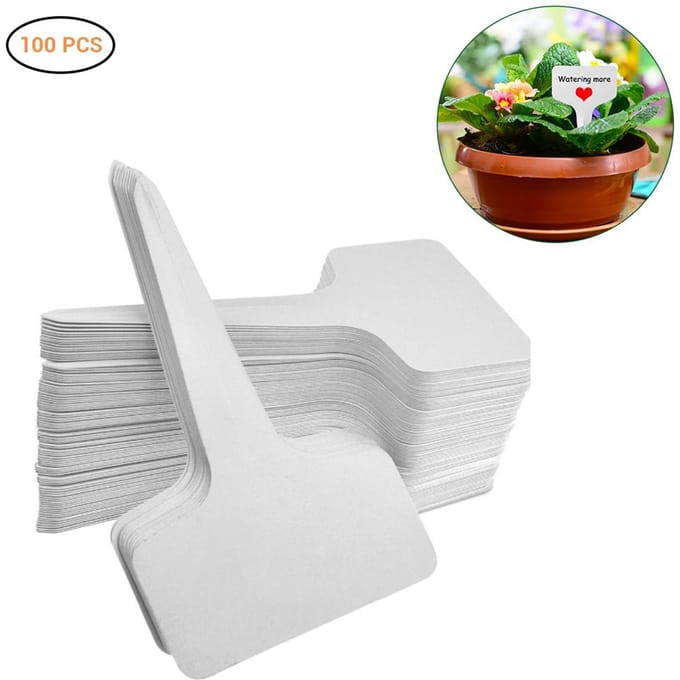 100 stuks PVC Tuinlabels Wit Tuinieren Plant Sorteren Bordje Label Ticket Plastic Schrijfbord wit
