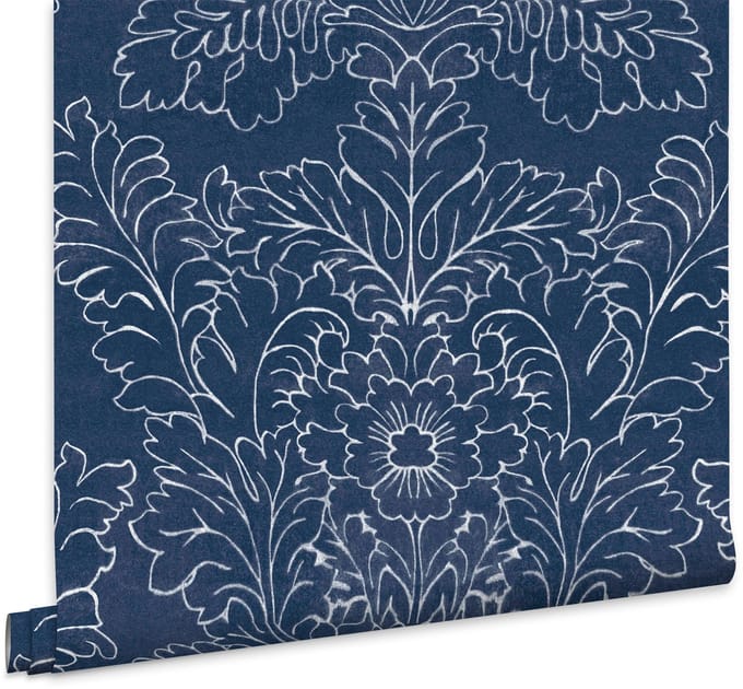Laura Ashley Silchester Behang - Bloemen - 10mx52cm - Blauw