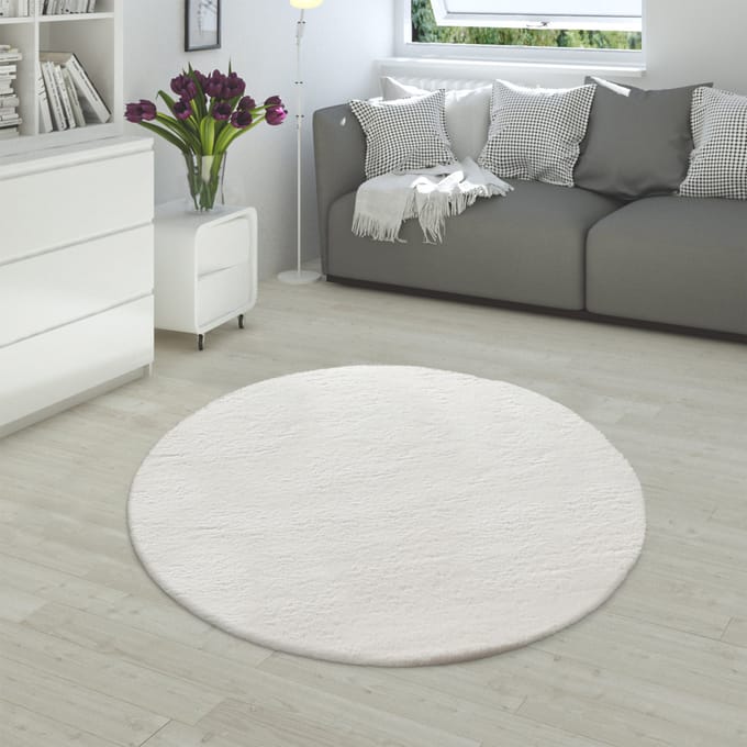 Vachtkleed Fluffy crème 200 cm rond