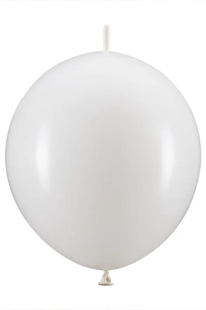 Partydeco - Witte linking balloons - 33 cm - 20 stuks