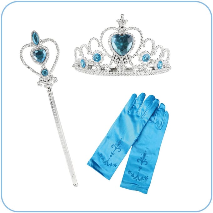 Jobber Toys Prinsessen Speelgoed Set - Kroon Toverstaf Blauw