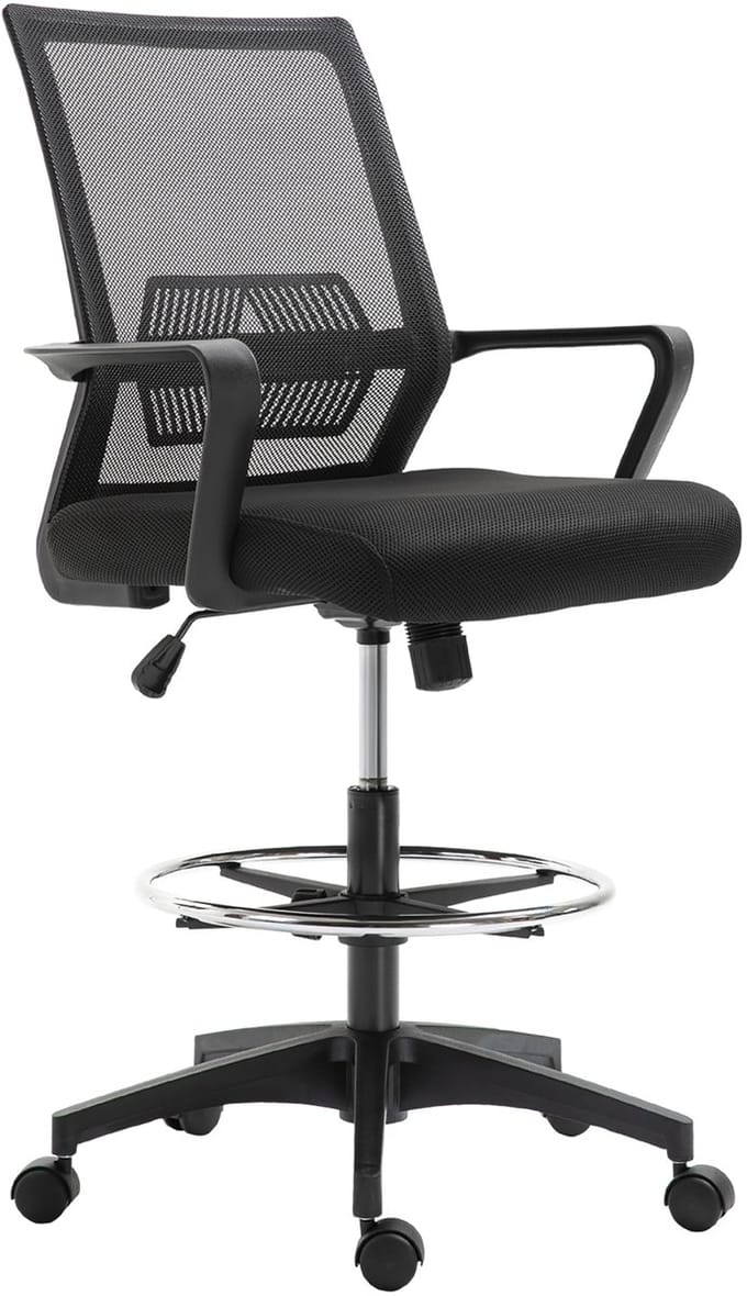 Vinsetto-Bürostuhl-Polyester, Kunststoff-64L x 59B x 104-124H cm-Schwarz