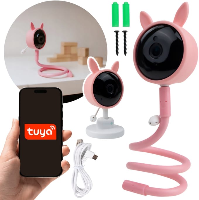 Mary's Babyfoon, kindercamera - konijn, WiFi TUYA, bewegingsdetectie, slaapliedjes