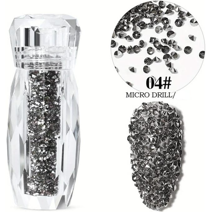 Glitternagels Steentjes Fee Micro-kristalkralen 3D Nail Art Accessoires DIY Pixie Design Manicure Decoratie zwart