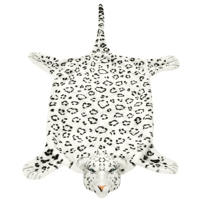 vidaXL - Luipaardvloerkleed - pluche - 139 - cm - wit