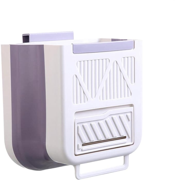 Keukenprullenbak - Afvalbak Ophangbaar - Ruimte Besparen - Opvouwbaar Ontwerp - 11L Capaciteit - Beige