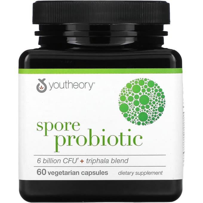 Youtheory, Spore Probiotic, 6 milliards d'UFC, 60 gélules végétales