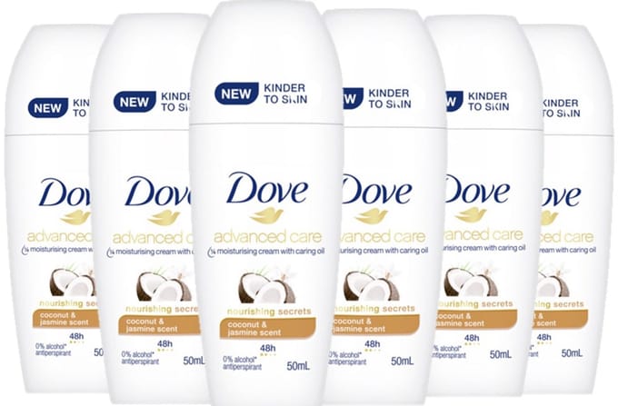 Dove Deo Roller - Advanced Coconut & Jamine - Voordeelverpakking 6 x 50 ml