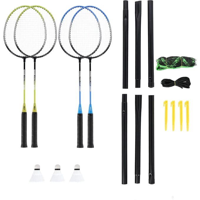 NILS NRZ014 - Badminton Set - 4 Rackets - 3 Shuttles - Inclusief Net en Hoes