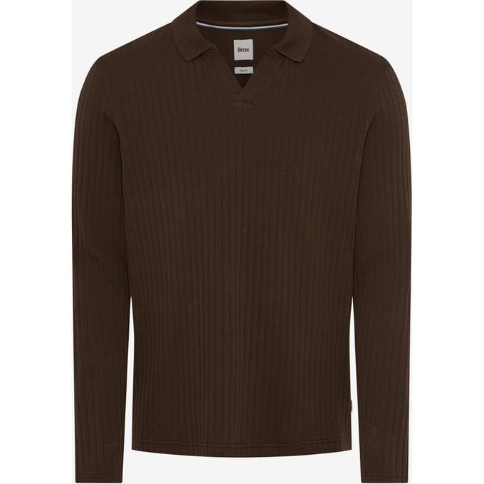 Brax Heren Poloshirt  Style PRINCETON chocolate, donkerbruin, maat S