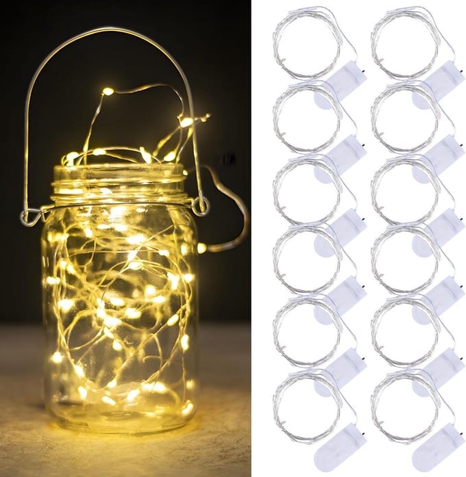 Lichtsnoer met batterij - LED ketting - Decoratie creëren - Waterdicht IP65 ontwerp - 12 stuks 3 meter - Warm wit