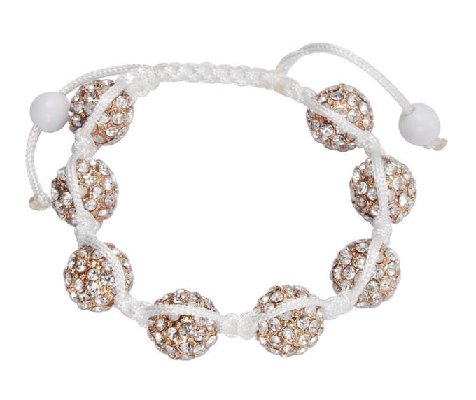 Behave Geknoopte armband met kralen en steentjes