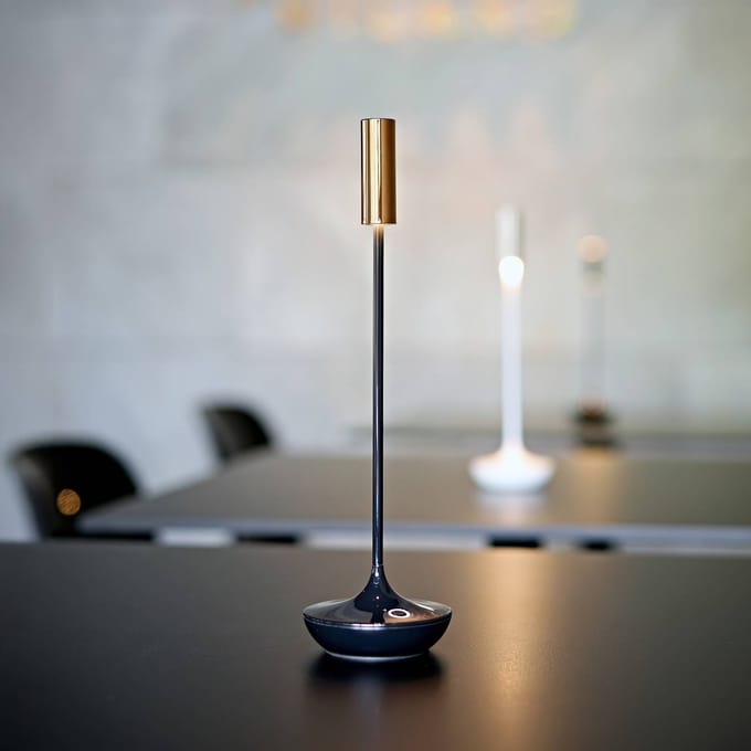 Sigor Nucandle LED oplaadbare tafellamp, zwart/koper, IP54, dimbaar