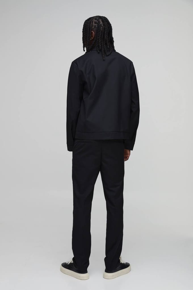 Getailleerd Regular Fit Jasje Met Ritskraag Uit Co-ord Set | Black | Size Medium
