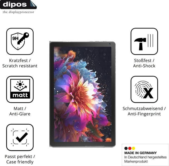 dipos – 2x Matte Pantserfolie geschikt voor Laptok KB1001 10.1 | 9H Screenprotector