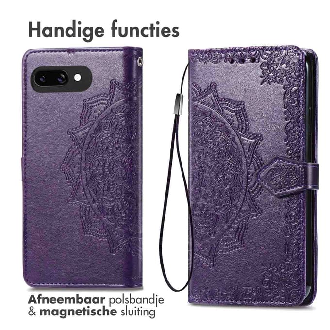 imoshion Hoesje - Geschikt voor Google Pixel 9a - Mandala Bookcase - Paars