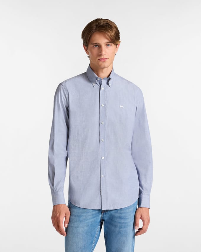 blauw marine man shirt