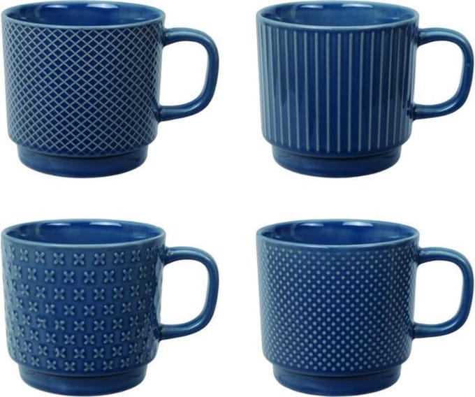 Tokyo Design Studio Mok Textured (set van 4) - Blauw