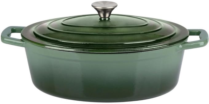 alpina Braadpan 33cm gietijzer groen
