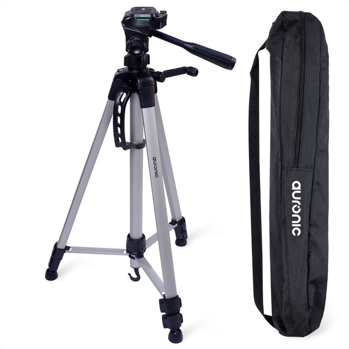 Auronic Statief - Camera - Telefoon - Iphone - Tripod met Smartphonehouder - Zilvergrijs