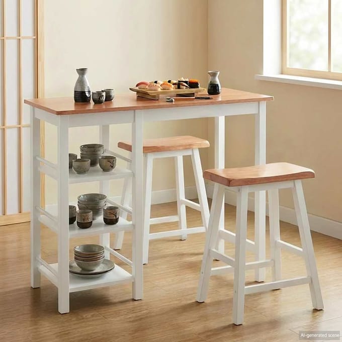 vidaXL - 3-delige - Barset - MDF - wit