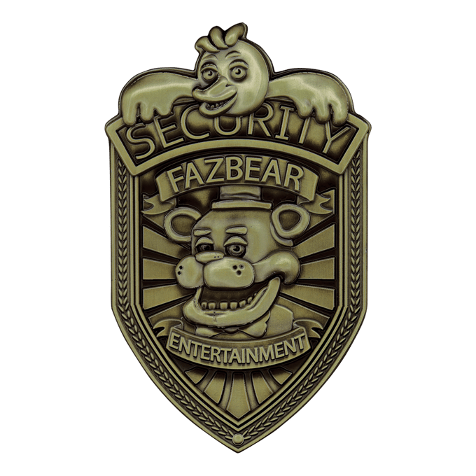 FaNaTtik Five Nights at Freddy´s Replica Security Badge Antique Brass Edition Replica: 1/1