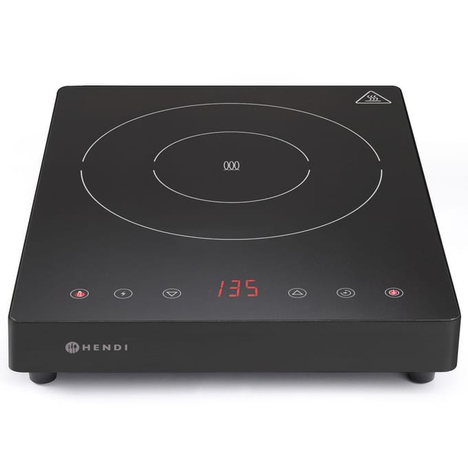 Draagbare inductiekookplaat met touchpaneel, 1 kookzone, Black Line, diameter 22 cm, 2000 W, Hendi 239391