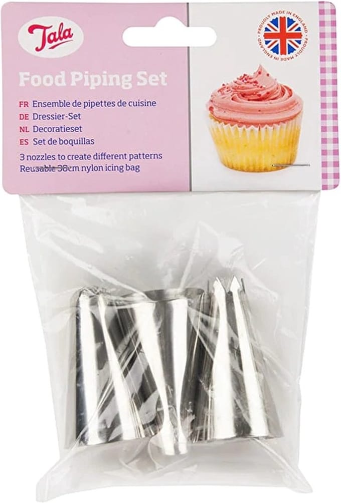 Decoratieset, Set van 3 Spuitmondjes, RVS - Tala