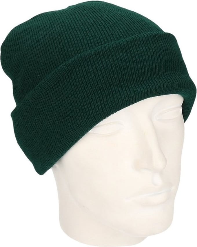 Basic donkergroene wintermuts Thinsulate voor dames