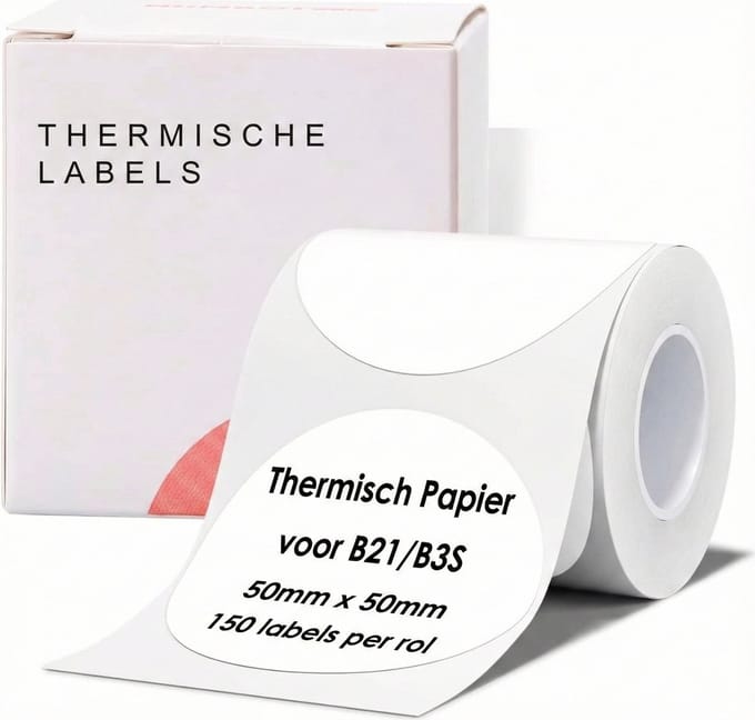 Niimbot labelprinterrol B21/B1/B3S/K3 - 50x50mm - 1 rol - wit - rond