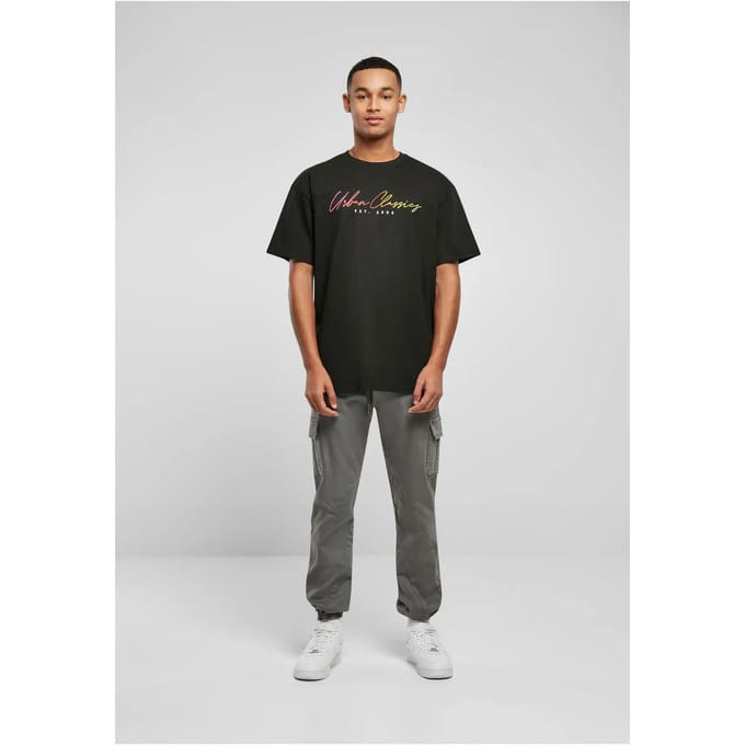 Urban Classics - Script Logo Heren Tshirt - XL - Zwart