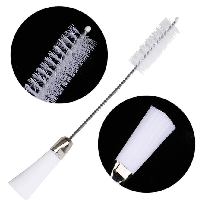 Lot de 10 brosses de nettoyage multifonctions à double extrémité pour machine à coudre et ordinateur white