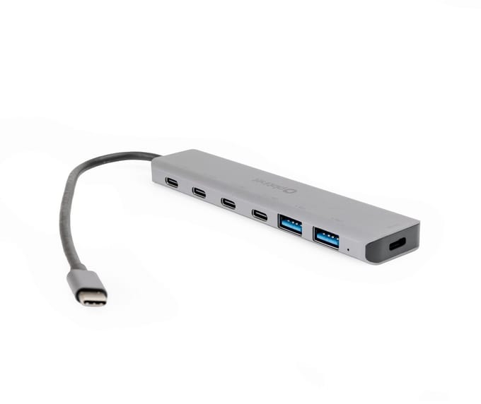 PLATINET USB-C Hub 7-in-1 - 4x USB-C 3.2 Gen 2 10Gbps - 2x USB-A 3.2 Gen 2 10Gbps - USB-C Power Delivery 100W - Aluminium