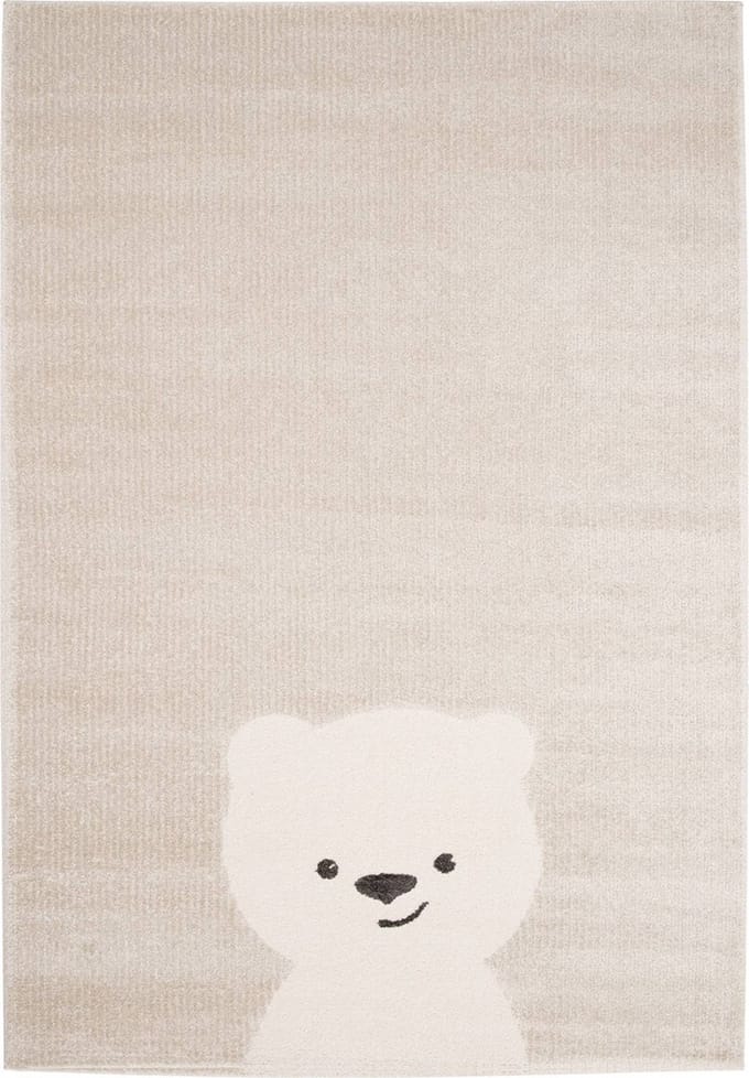 sweeek - Vloerkleed kleine teddybeer kleed voor kinderen beige crème - elliot
