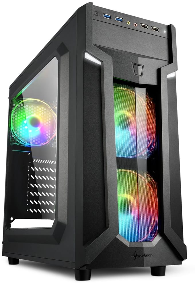 Sharkoon VG6-W RGB - mid tower - ATX - Case - Tower - Zwart
