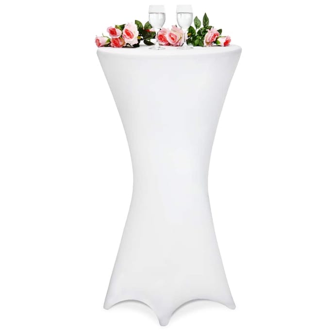 Deuba Statafel - Tafelrok Tafelhoes Kreukvrij Ø70cm - Wit