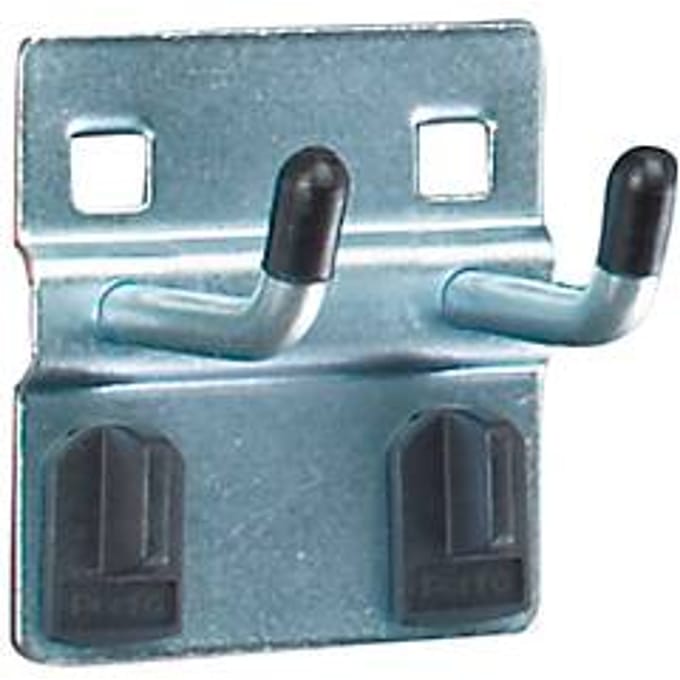 Dubbele haak met brede onderplaat, ø 6 x D 25 mm, 5 stuks