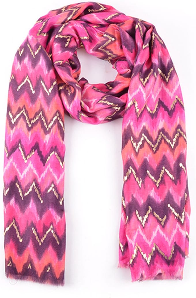 Giuliano '' in between season'' Zig Zag print - Rose - Dames - Sjaal