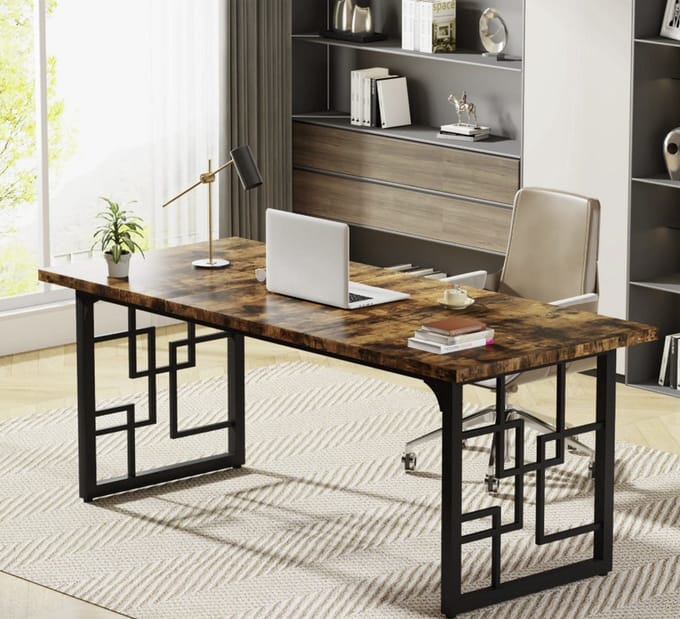MAZAZU Industrieel Bureau - Tafel - Hout - 160x80x80cm