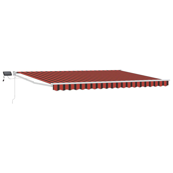 vidaXL - Handbediende - luifel - met - LED's - Oranje, - Bruin, - Wit - 4 - × - 3 - m