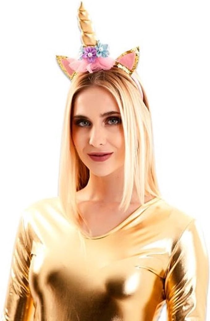 Witbaard Diadeem Eenhoorn 27 X 20 Cm Roze/goud