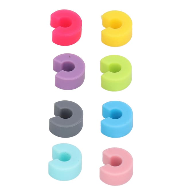 16 STKS Mini Cirkel Siliconen Wijnglas Marker Beker Identificatie Ring Herkenner Label pink
