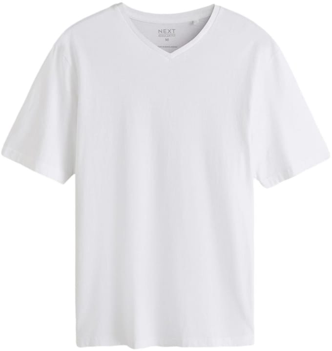 Next - Heren - Onmisbaar T-shirt met V-hals en standaard pasvorm - Wit