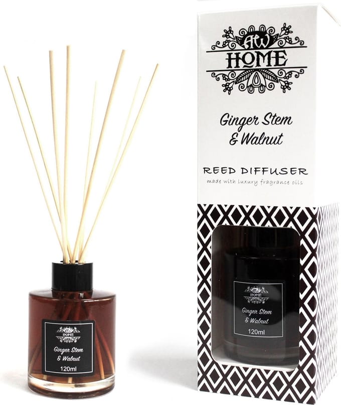 AW Geurstokjes - Gemberstam & Walnoot - 120ml - Aromatische Riet Diffuser - Aromatherapie