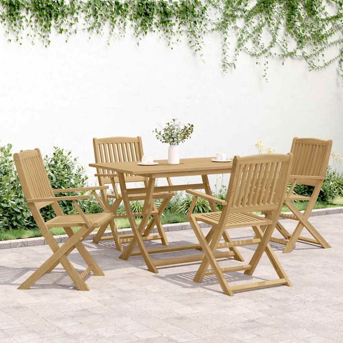 vidaXL - Klapstoelen, - 4 - stuks, - 57,5 - x - 54,5 - x - 90 - cm, - massief - acaciahout
