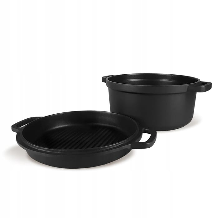 Maestro Ovale Aluminium Braadpan met Grillplaat 3.3L - Zwart