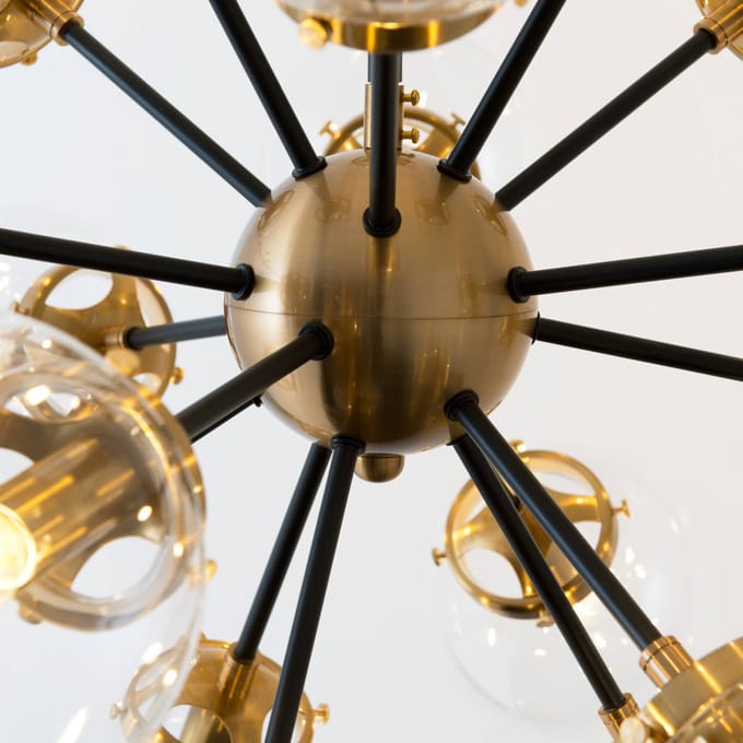 Holländer Hanglamp Moltiplicatore 18-lamps goud/helder
