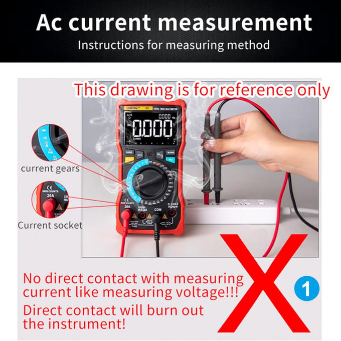 ANENG M118A Automatische bereik digitale multimeter Zeer nauwkeurige TRMS 6000 tellingen Spanning Stroom Ohm rood