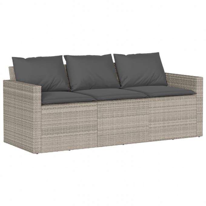 vidaXL - 6-delige - Loungeset - met - kussens - poly - rattan - lichtgrijs